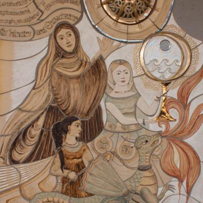 Wandbild am Eingang